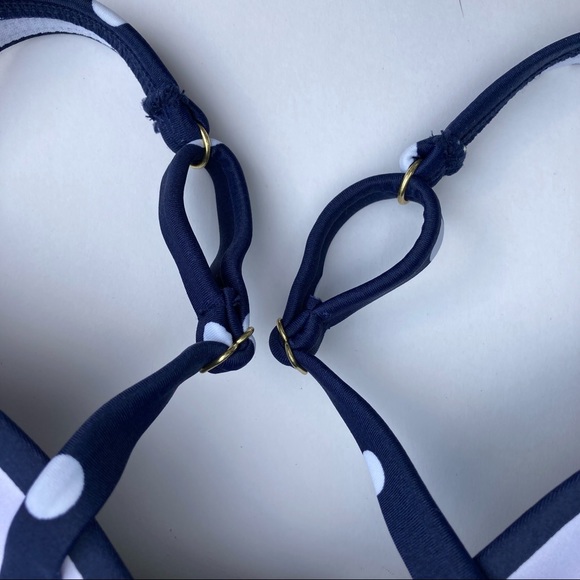 Kona Sol Swimsuit One Piece Size Medium 8-10 Polka Dot Navy And White Retro NWT - Picture 5 of 13